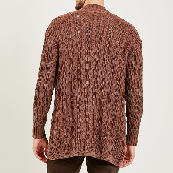 BRAND NEW Paige Brown Newman Cable Knit Cardigan Sweater in XL - Picture 2 of 5